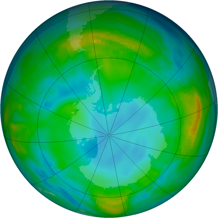 Antarctic ozone map for 06 June 1983
